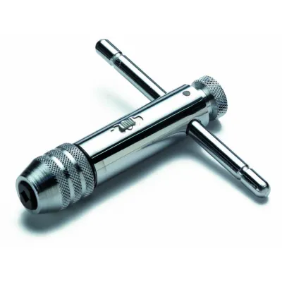 Cimco Werkzeughalter 207170 | Gewindebohrer-Halter 2,6-5,5mm | mit Knarre | DIN M3-10 ISO M3-6 | verchromt