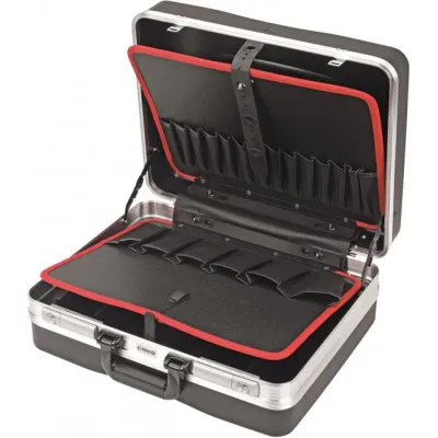 Cimco Werkzeugkoffer Metro 170073 | Hartschalenkoffer leer | ABS & Aluminium | 26 Fächer | 480x360x180 mm | schwarz