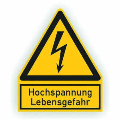 Cimco Warnschild Hochspannung Lebensgefahr 182728 | Folie | 122x100 mm | PVC | UV-beständig | wasserfest | gelb