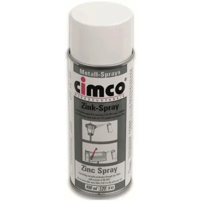 CIMCO Zink-Spray 151100 | Korrosionsschutz Metall | schnelltrocknend | hitzebeständig 500°C | 400ml | zinkgrau