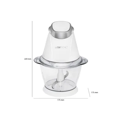 Clatronic Multizerkleinerer MZ 3579 | 250W | 1L Kunststoffbehälter | Ice-Crush-Funktion | Edelstahlmesser | Weiß