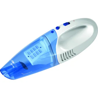 Clatronic Akku-Handsauger AKS 828 | Nass-Trockensauger | 3 Akkuzellen | Fugendüse | Wandhalterung | Weiß-Blau