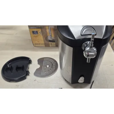 Clatronic Bierzapfanlage BZ 3740 | Zapfanlage für 5L Fässer | Kühlung 2–12°C | CO2-System | Edelstahl | schwarz-silber (B-Ware)