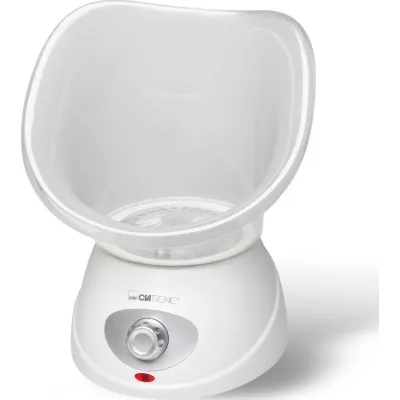 Clatronic Gesichtssauna GS 3656 | Gesichtsreinigungsgerät & Inhalator | 3 Stufen | Aromaaufsatz | 130 W | weiß/grau
