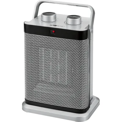 Clatronic Keramik-Heizlüfter HL 3631 | 1500W | 7 Stufen | Thermostat | Oszillation | Überhitzungsschutz | Silber/Schwarz
