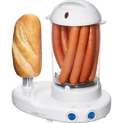 Clatronic Hot Dog Maker & Eierkocher HDM 3420 EK N | 2-in-1 Gerät | für 14 Würstchen & 6 Eier | 380 W | Edelstahl-Dorn