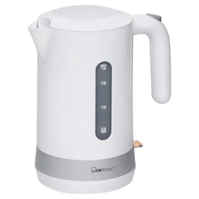 Clatronic Wasserkocher WK 3840 | 1,8L | 2200W | kabellos | Einhandbedienung | Kalkfilter | Weiß