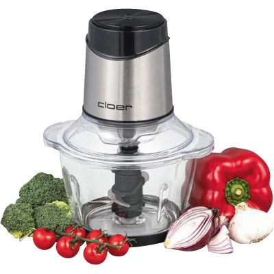 Cloer Multi-Zerkleinerer 6829 | Elektrischer Zerkleinerer 400W | Glas 1200ml | 6 Edelstahlmesser