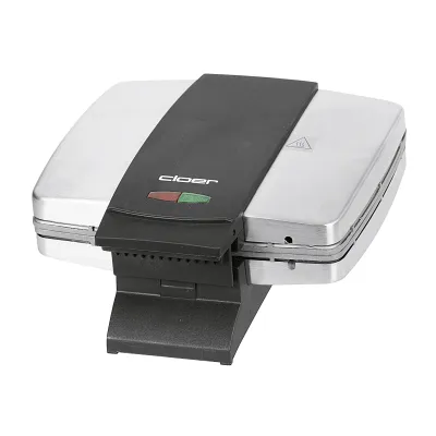 Cloer Sandwichmaker 6235 | Muschelform für 2 Toasts | Edelstahl | Antihaft | Backampel | 930 Watt | Kabelaufwicklung