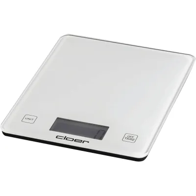Cloer Küchenwaage 6871 | digital | 10 kg Tragkraft | 1 g Teilung | Zuwiegefunktion | Glaswiegefläche | weiß