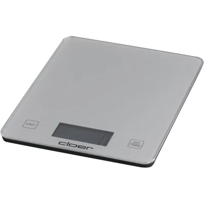 Cloer Küchenwaage 6878 | Digitale Lebensmittelwaage | 10 kg Tragkraft | 1 g Teilung | Glasoberfläche | silber