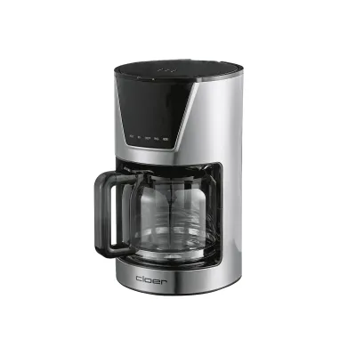 Cloer Filterkaffeemaschine 5257 | 12 Tassen | Glaskanne | Aromawahl | Timer | Warmhaltefunktion | Edelstahl Schwarz