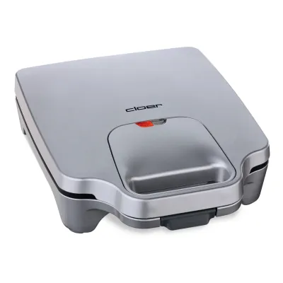 Cloer Sandwichmaker 6269 XXL | 4-fach Sandwich-Toaster 1800W | Antihaft | für 4 Sandwiches | silber Kunststoff