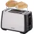 Bild: Cloer Toaster 3569 | 2-Scheiben XXL | Edelstahlgehäuse | Brotscheibenzentrierung | Brötchenaufsatz | 1000W | Schwarz