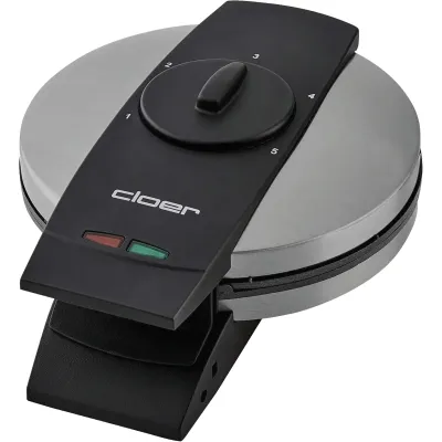 Cloer Waffeleisen 1639SR | Herzwaffelautomat | 930W | Antihaft | Edelstahl | einstellbar | silber