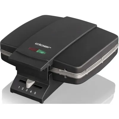 Cloer Waffelautomat 1440 | Brüsseler Waffeleisen belgisch | 930 W | 2 dicke rechteckige Waffeln | Antihaft | schwarz