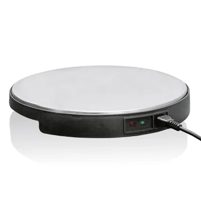 CLOER Warmhalteplatte 6718 | rund 1000 Watt | Edelstahl 35 cm Ø | Speicherstein 60 Min warm | kabellos (B-Ware)