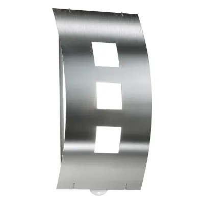 CMD Wandleuchte 23/BM | Außenleuchte mit Bewegungsmelder | Edelstahl | Opalglas | E27 Fassung | IP44 | HxBxT 35x17x11 cm