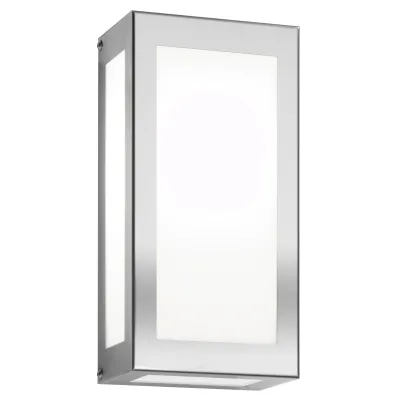 CMD Wandleuchte 34 Aqua Rain E27 IP44 | Edelstahl | Opalglas | Außenwandleuchte | 275x140x90 mm | silber