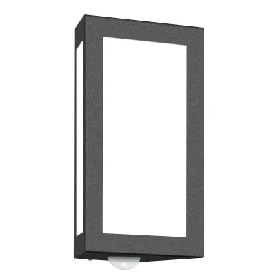 CMD Außenwandleuchte 91/BM Aqua Long | E27 | Bewegungsmelder | Edelstahl anthrazit | Opalglas | IP44 | 280x160x90mm