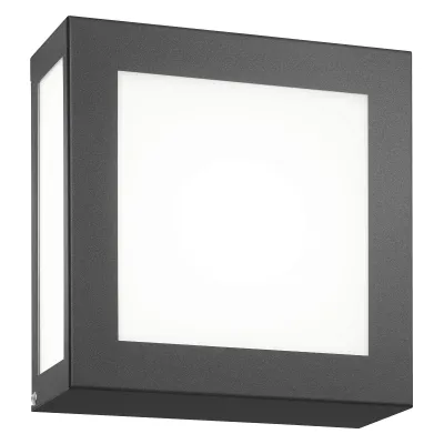 CMD Außenwandleuchte Aqua Legendo Mini 18 | E27 Fassung | Edelstahl anthrazit | Opalglas | IP44 | 22x22x9 cm