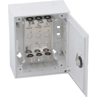 CobiNet Kunststoffverteiler BOX I 2021 018 | Aufputz Verteilerkasten 30 DA | Schloss | IP30 | LSA | 170x140x76 mm
