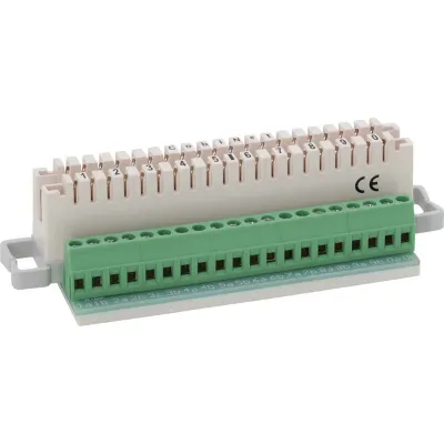 CobiNet LSA-Trennleiste 2/10 SK 103396 | 10 Doppeladern | Schraubklemme | Überspannungsschutz | weiß | 129,5 mm