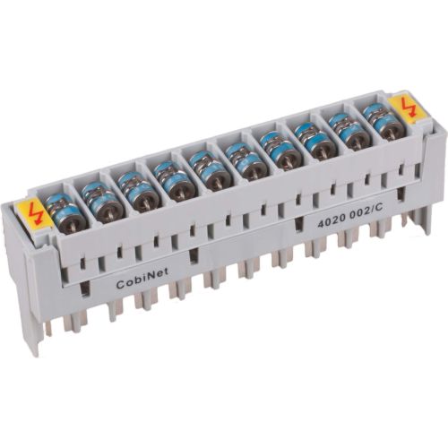 Bild: CobiNet LSA-ÜsAg-Magazin 2/10 4020 002/C 8x10 bestückt mit 10 3-Pol-Ableitern 8x