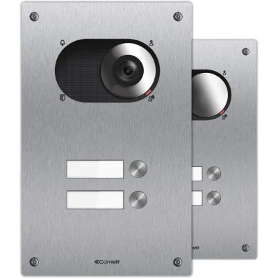Comelit Frontplatte Switch IX0102 | Türstation 2 Teilnehmer | Edelstahl V4A | Unterputz | LED | IP54 | IK08