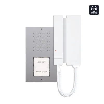 Comelit Türsprech-Set KCA5061B | Einfamilienhauskit Audio 5-Draht | Aufputz | 1 Innenstation Weiß | Außensprechstelle