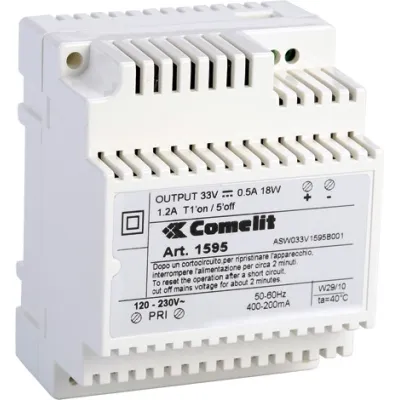 Comelit Netzgerät 1595 | 33V DC | 110–230V Eingang | 500mA | 4-DIN Module | Überspannungsschutz