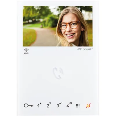 Comelit Video-Innenstation 6741W | WLAN-Freisprechanlage | 4,3 Zoll Farbmonitor | Bus-System | Aufputz | Weiß