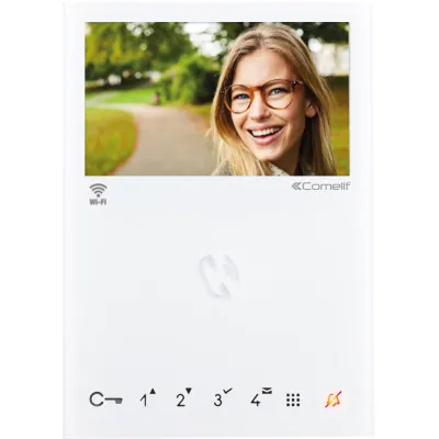 Comelit Video-Innenstation 6741W | WLAN-Freisprechanlage | 4,3 Zoll Farbmonitor | Bus-System | Aufputz | Weiß
