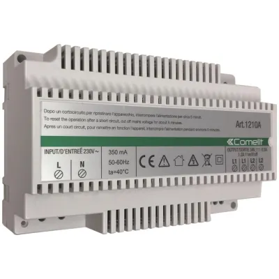 Comelit Netzgerät 1210A | 2-Draht-System | 34V DC | 500mA | DIN-Schiene | Video-Türsprechanlage | 8 TE