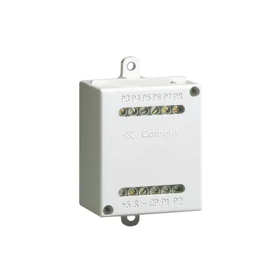 Comelit Tasterschnittstelle 3063D | 2-Draht Steuerbaustein für 8 Taster | Bus-System | Aluminium/Kunststoff | weiß