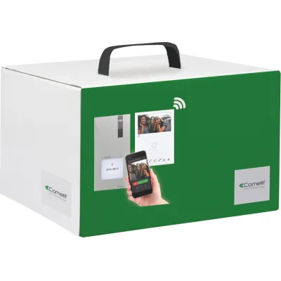 Comelit Video-Türsprechanlage Kit 8451V | WLAN | 2-Draht | 4,3" Monitor | Quadra | App-Steuerung | Aufputz