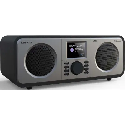 LENCO DAB+ Radio DAR-030BK | Stereo UKW FM Radio | Bluetooth | 2 Weckzeiten | Schwarz | inkl. Fernbedienung