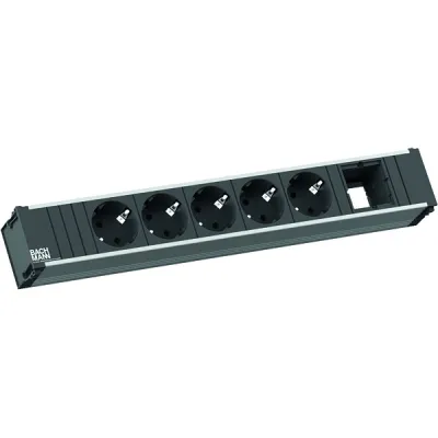 CONI Modulträger 6-fach, 5x Strom, 1x Custom Module (Large, für CONI Einbaurahme