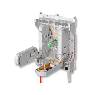 Corning BAT-MGE-ST001 | Wandgehäuse Glasfaser | LC-Duplex | Singlemode OS2 | EMKA Schloss | grau