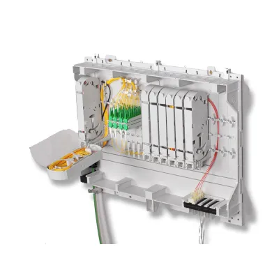 Corning BAT(X)Box Gehäuse BAT-XGE-ST001 | XL Wandmontage | EMKA-Schloss | FRNC-Kunststoff | grau