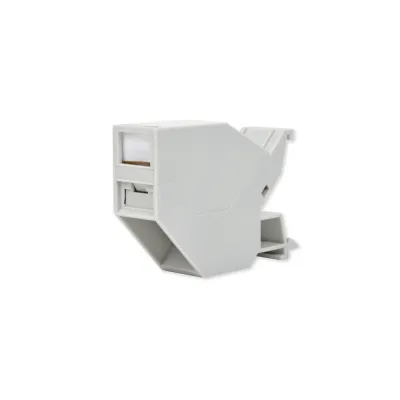 Corning Industriemodulaufnahme CAXXSE-V0103-C001 | Keystone Hutschienenmodul 1 Port | Schragauslass | lichtgrau