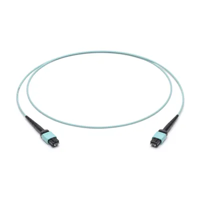 Corning LWL-Patchkabel JZCZC12QEZ-NB002M | 12 Fasern MPO ST/ST | OM4 | 2m | türkis | Glasfaser Verteilerschrank