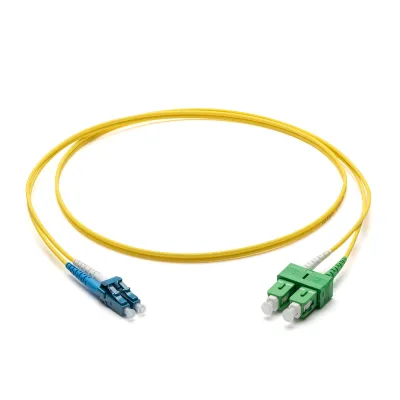 Corning Patchkabel LWL F046602G2Z20005M | Singlemode OS2 Duplex | LC-Duplex auf SC-Duplex APC | 2x2,0mm | 5m | gelb