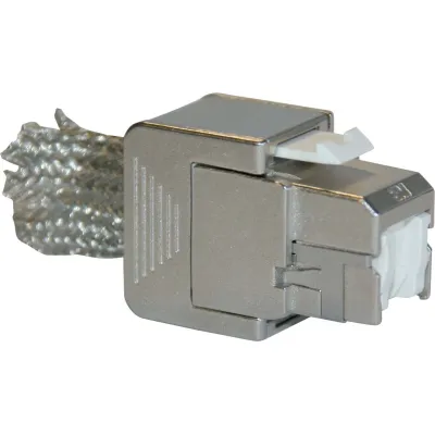Roseberry Direct Anschlussmodul Cat6A DE010022734 | RJ45 Buchse geschirmt | werkzeuglos | 10 Gbit/s | Silber