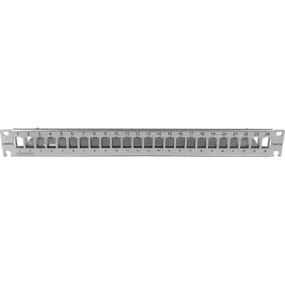 Corning Patchpanel Kupfer KAXCSV-02400-C001 | 19 Zoll 24 Port Keystone RJ45 8(8) geschirmt | 1HE | silber
