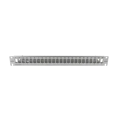 Corning Patchpanel Kupfer KAXCSV-02400-C001 | 19 Zoll 24 Port Keystone RJ45 8(8) geschirmt | 1HE | silber