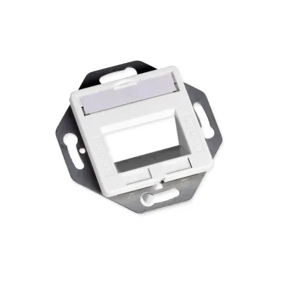 Corning Rahmenset WAXWSE-S0201-C001 | 2-fach LANscape | Zentralscheibe 50x50 mm | Beschriftungsfenster | RAL 9010