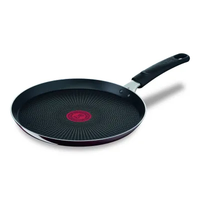 Tefal Crêpepfanne Resist Intense D52210 | 25 cm | Antihaftbeschichtet | FlameProtect | Thermo-Signal | Bordeauxrot