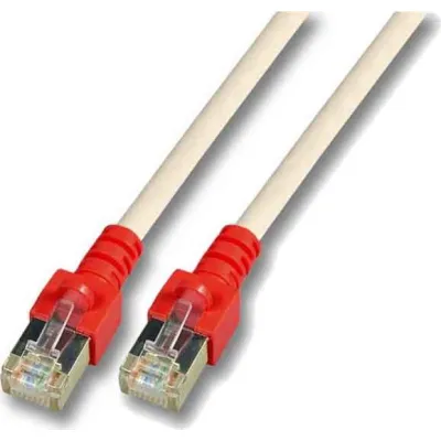 EFB Crossoverkabel K5450.5 | Patchkabel Cat.5e SF/UTP | 5m | RJ45 auf RJ45 | AWG26 | flammwidrig | grau, rote Tülle