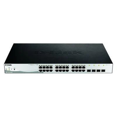 D-Link Gigabit PoE+ Switch DGS-1210-28MP/E | 28 Port (24x RJ45, 4x SFP) | Layer 2 | Smart Managed | 370W PoE | 19 Zoll